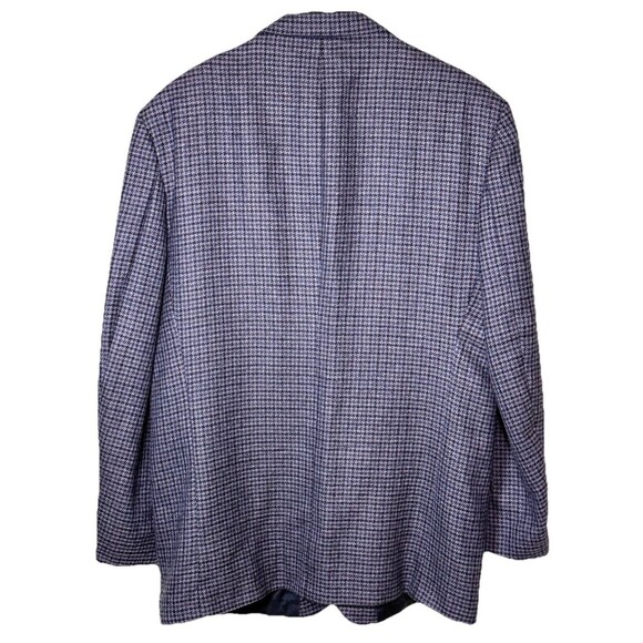 Men’s Wool Tweed Houndstooth Blazer Tailored Sport Coat Fully Lined Classic 44L - Picture 3 of 10